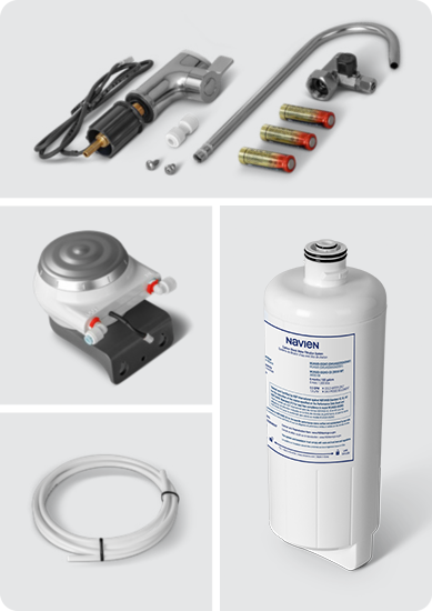 all parts included with Navien WUA500 carbon block filtration system