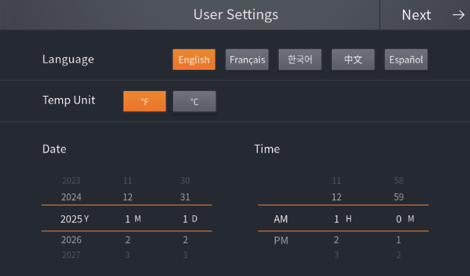 Nfb700-c screens from-pdf user settings