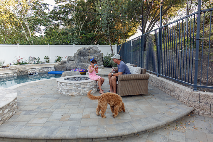 The Gibellino family enjoying outdoor living and recreation at their Trabuco Canyon home