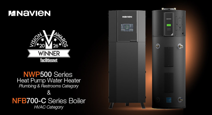2026 FacilitiesNet Vision Award winning Navien NWP500 and NFB700-C units